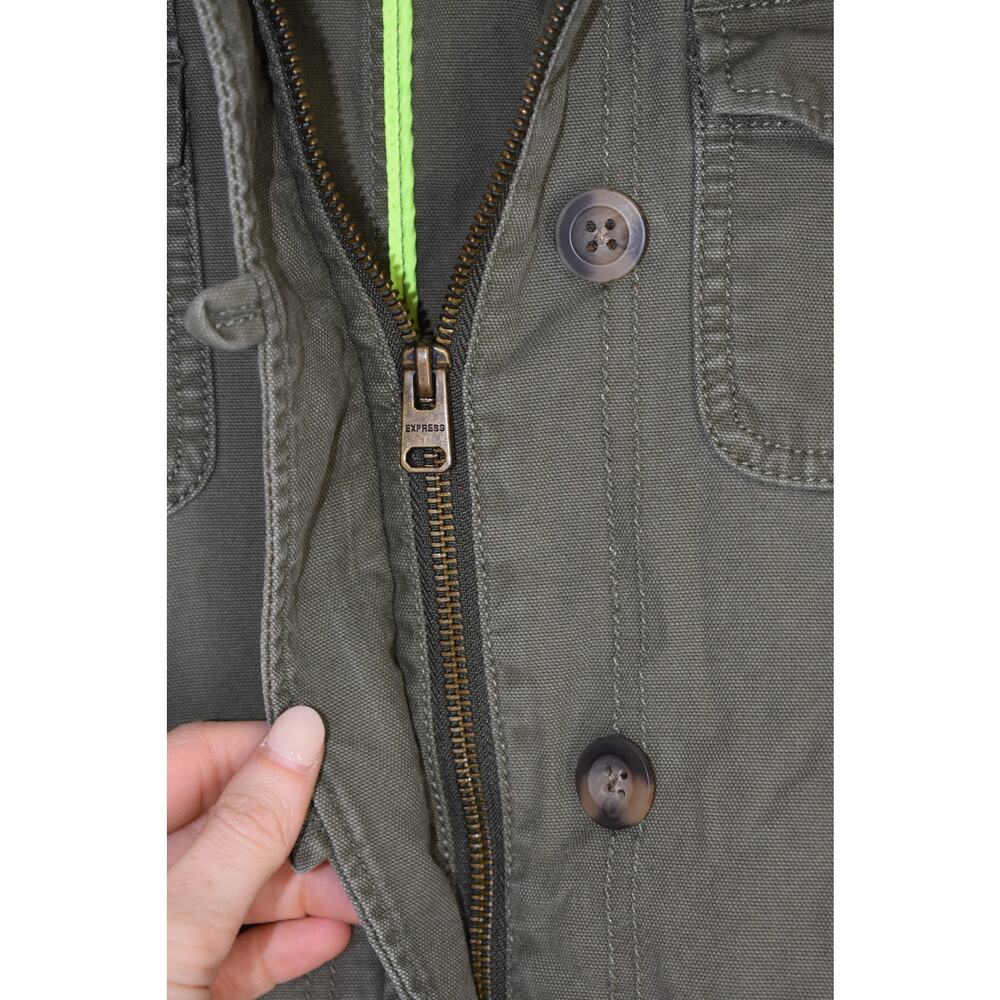 Express Green Button/Zip Utility Jacket Size Xs - image 4